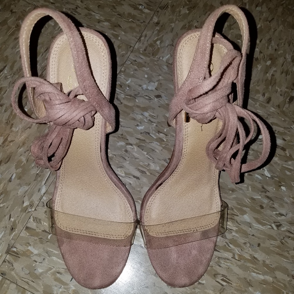 Lace up stiletto heels